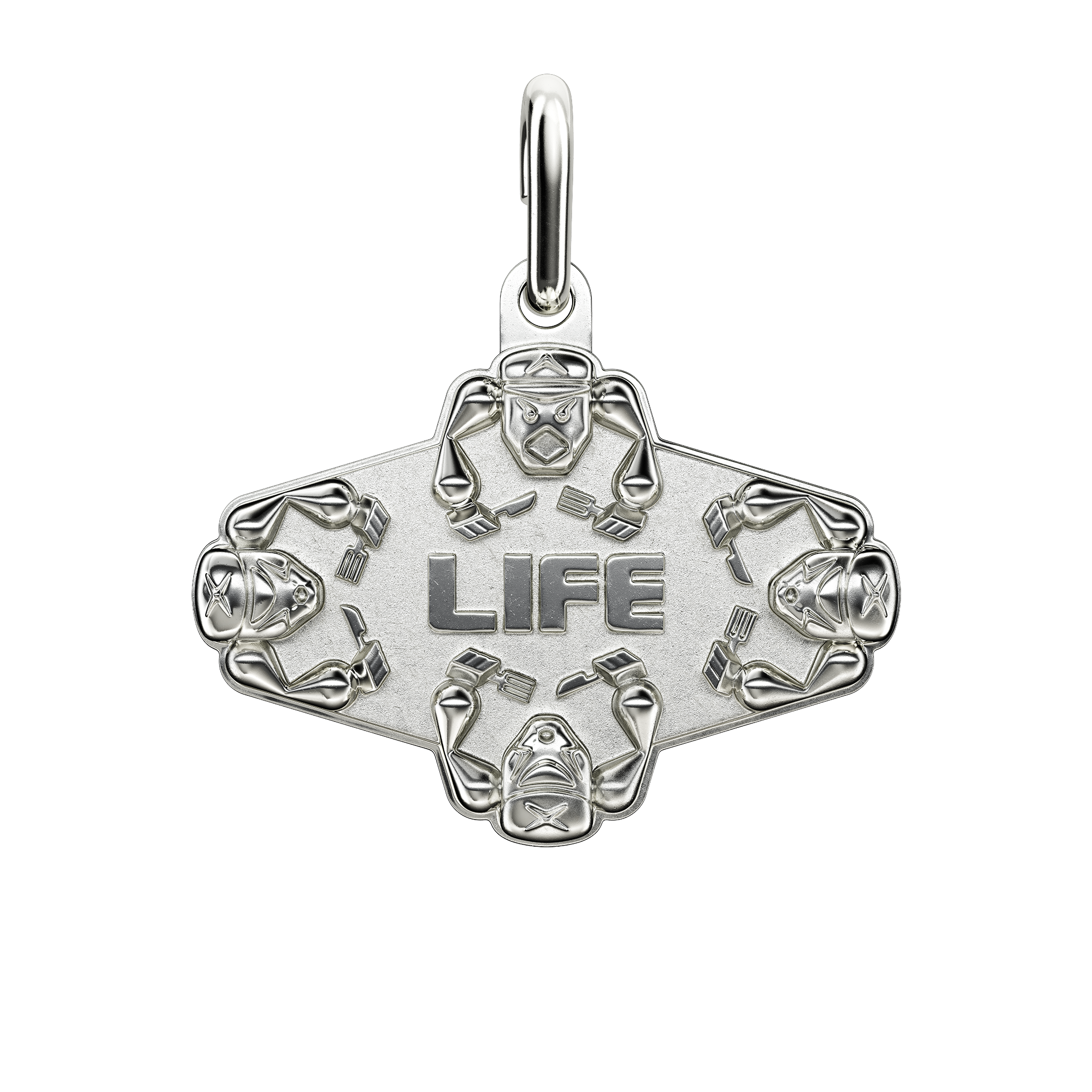 A detail of Life Pendant in Silver